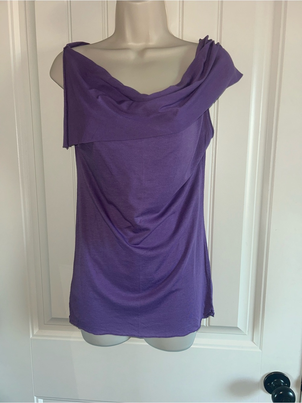 NEW Hard Tail Purple Draped Cowl Neck Camisole Sz L